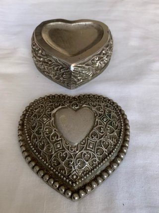 Joyero Vintage Corazón Plateado