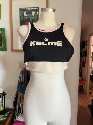 Top Kelme S Negro y Rosa