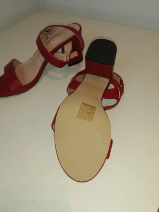 Sandalias Verano Talla 36 Rojas y Negras
