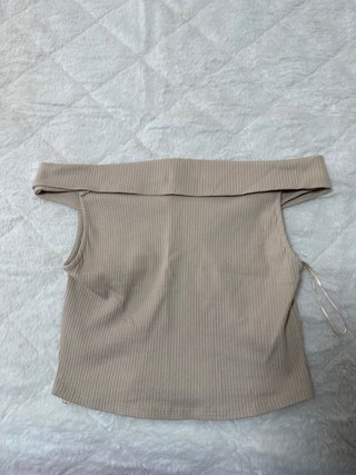 Camiseta Zara Beige Hombros Descubiertos