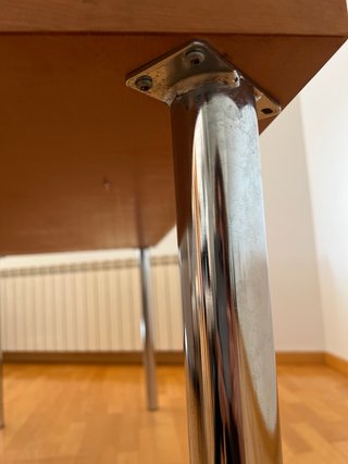 Mesa madera patas cromadas