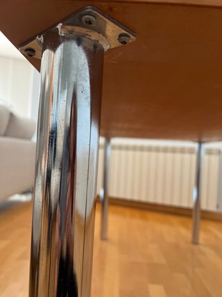 Mesa madera patas cromadas