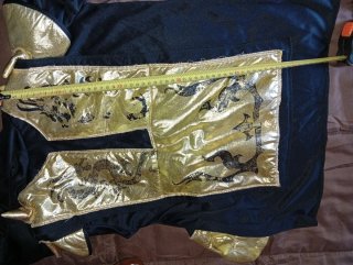 Disfraz Ninja Negro y Dorado Talla Única