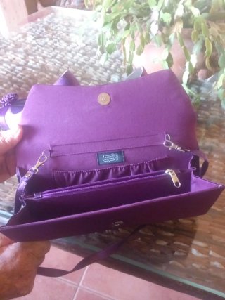 Zapatos y bolso de fiesta morados