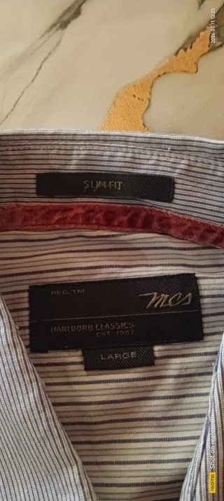 Camicia a righe bianco/azzurro