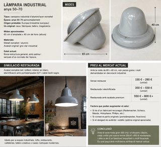 Lámpara Industrial Vintage Metal Vidrio