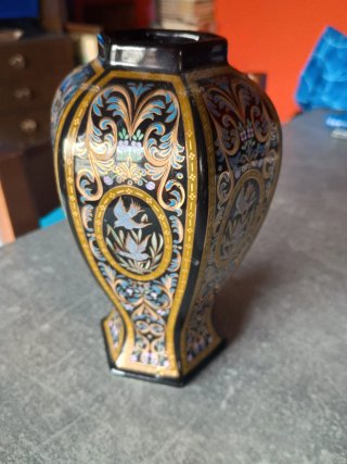 Jarrón decorativo golondrinas dorado