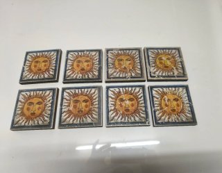 8 Azulejos Sol Decorativos 10x10