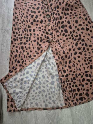 Falda midi estampado animal
