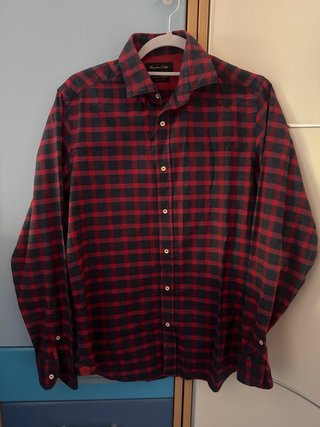Camisa cuadros Massimo Dutti azul y rojo