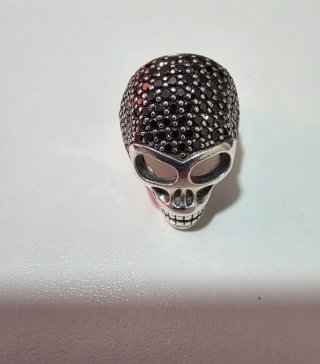 Anillo Thomas Sabo Calavera Negra y Plata