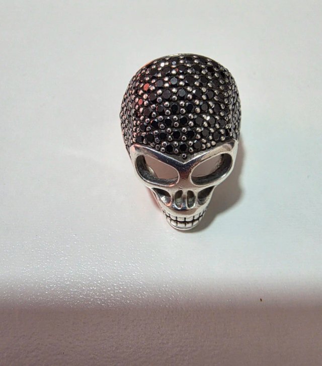 Anillo Thomas Sabo Calavera Negra y Plata