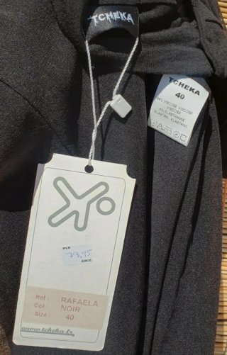 Vestido TCheka negro plisado talla única