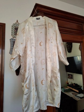 Vestaglia con stampa luna e stelle