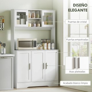 Alacena Cocina Vidrio Blanca