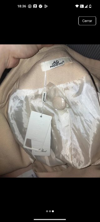 Blazer/vestido beige rosado doble botonadura