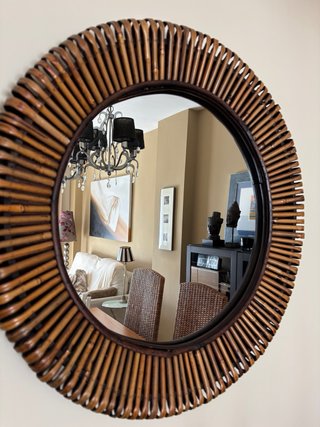 Set di 2 Specchi Decorativi in Bambù