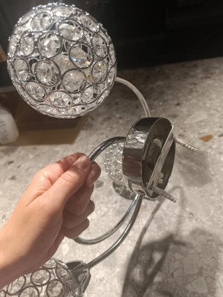 Lampara techo. Lote 2 apliques esféricos cristal.