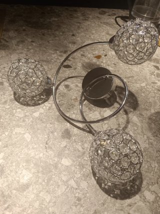 Lampara techo. Lote 2 apliques esféricos cristal.