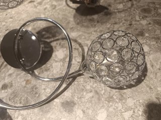 Lampara techo. Lote 2 apliques esféricos cristal.