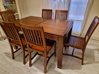 Mesa Banak Extensible + 6 Sillas Madera