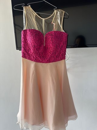 Vestido Silvia Navarro Beige y Rosa