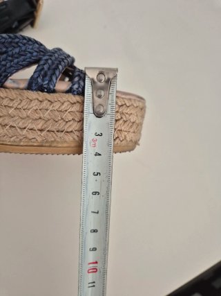 Alpargatas cuña azul y beige