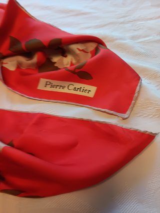 Foulard Pierre Cartier in pura seta rosso