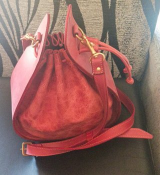 Bolso Bombonera Fruncido Rosa/Rojo