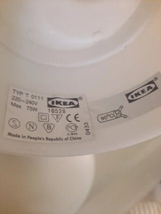 Lámpara de techo IKEA blanca