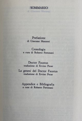 MANN Doctor Faustus I Meridiani 1° edizione 1980