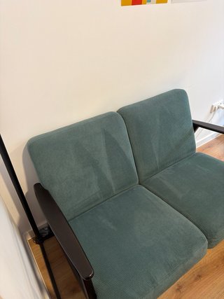 Sofá 2 plazas Mid Century Madera Natural