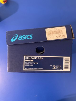 Tenis Asics Azul Marino y Blanco
