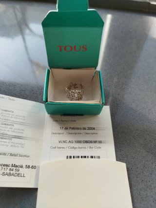Anillo Tous Osos Plata Talla 10