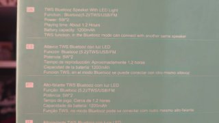 Altavoz Bluetooth Ikrea WF4080 LED