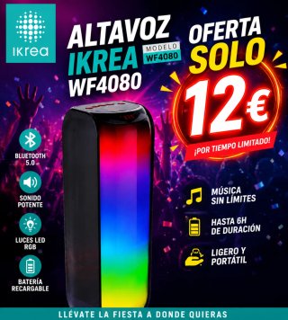 Altavoz Bluetooth Ikrea WF4080 LED