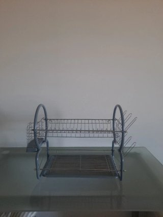 Escurridor platos y vasos metálico gris