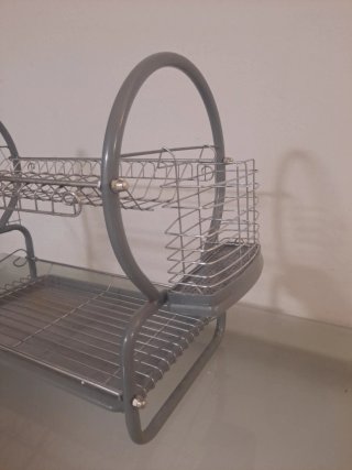 Escurridor platos y vasos metálico gris