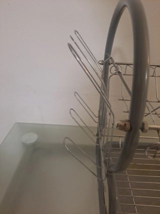 Escurridor platos y vasos metálico gris