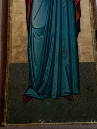 Ícono religioso de madera
