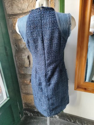 Vestido Desigual Azul Tweed y Denim