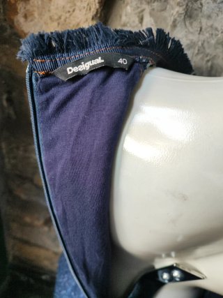 Vestido Desigual Azul Tweed y Denim
