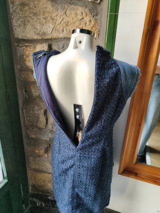 Vestido Desigual Azul Tweed y Denim