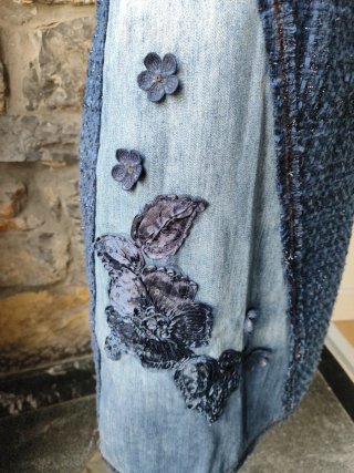 Vestido Desigual Azul Tweed y Denim
