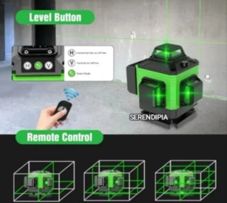 NIVEL LÁSER 4D 16 LÍNEAS 360 2 BATERÍAS+ACCESORIOS