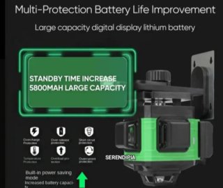 NIVEL LÁSER 4D 16 LÍNEAS 360 2 BATERÍAS+ACCESORIOS