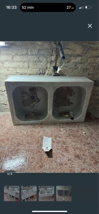 Fregadero de mármol macizo antiguo