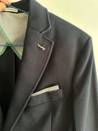 Americana Blazer Zara Azul Hombre Chaqueta