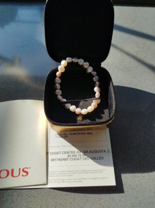 Pulsera Tous Nácar con Osito Oro