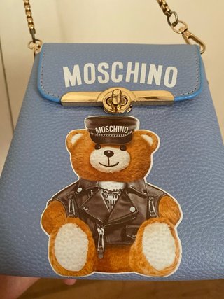 Borsa Moschino Blu e Oro